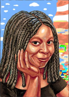 Gülümseyen harika Whoopi Goldberg
