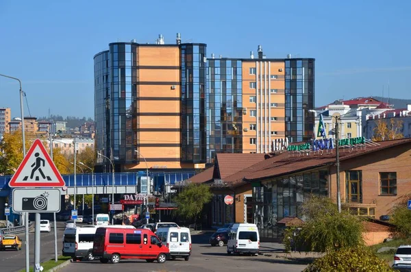 Képen Látható Város Központjától Kereskedelmi Ház — Stock Fotó