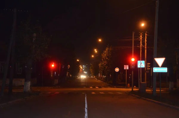 Crossroad Night — Stock Photo, Image