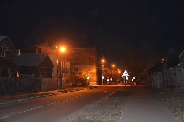 Estrada Noturna Cidade — Fotografia de Stock