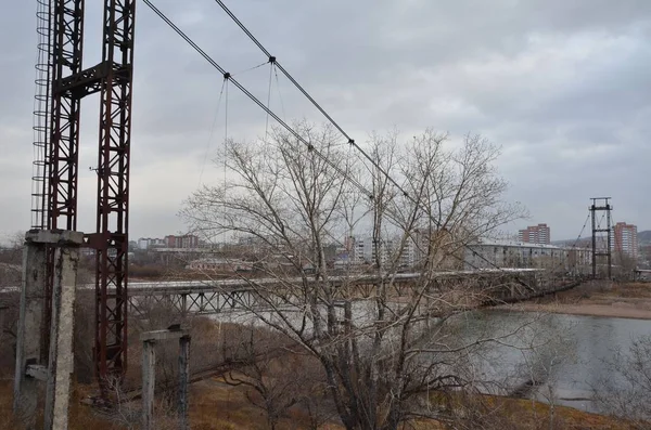 Resim Bir Eski Yükseltilmiş Köprü Yakınlaştırılmış Gösteriyor — Stok fotoğraf