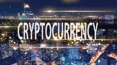 New York şehir manzarası ile Cryptocurrency