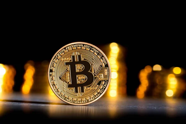 Bitcoin κρυπτονόμισμα κέρμα — Φωτογραφία Αρχείου