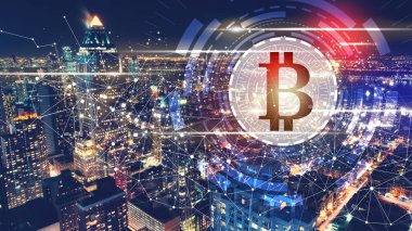 New York şehir manzarası ile Bitcoin