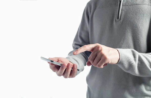 사람 손을 사용 하는 스마트폰 — 스톡 사진