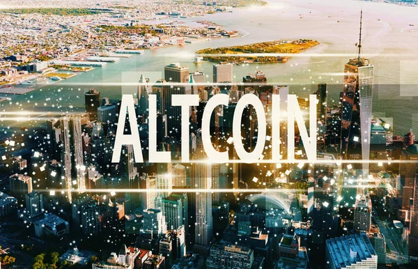 Altcoin, Ny Manhattan ile — Stok fotoğraf