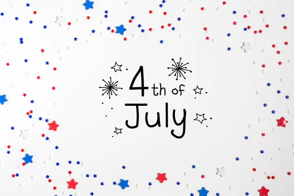 4 juli decoraties op een witte achtergrond — Stockfoto