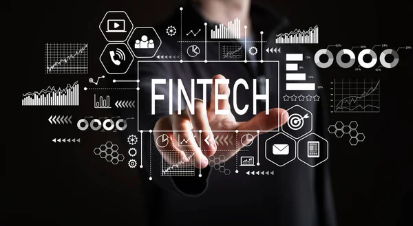 Fintech mit Geschäftsmann — Stockfoto