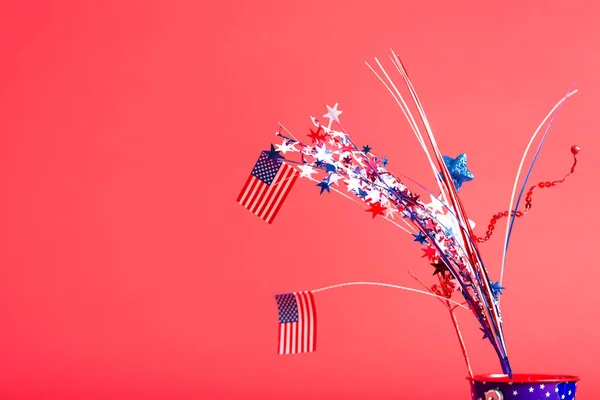 4 juli Amerikaanse decoratie en vlaggen — Stockfoto