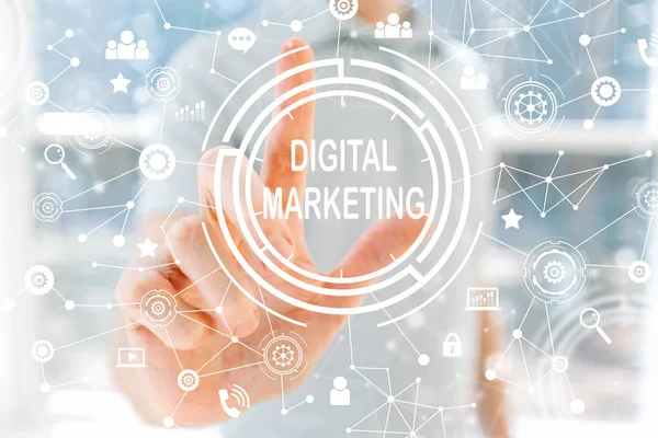 Digitale Marketing met jonge man — Stockfoto