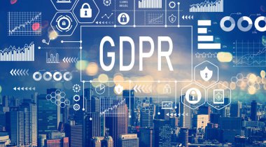 Gdpr hava şehir silueti manzarasına sahip