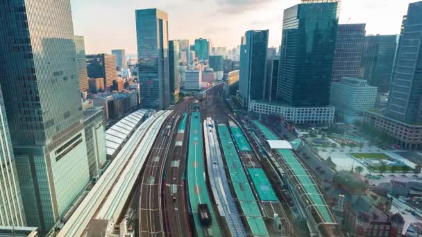 Günbatımı Tokyo İstasyonu hızlandırılmış — Stok video