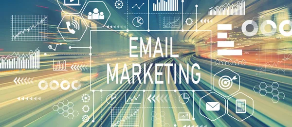 E-Mail-Marketing mit abstrakter High-Speed-Technologie — Stockfoto