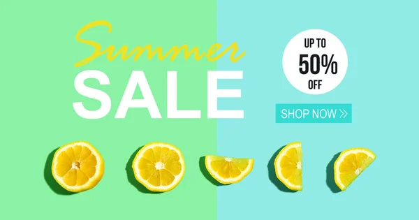 Summer sale with fresh lemon — Stock Photo, Image