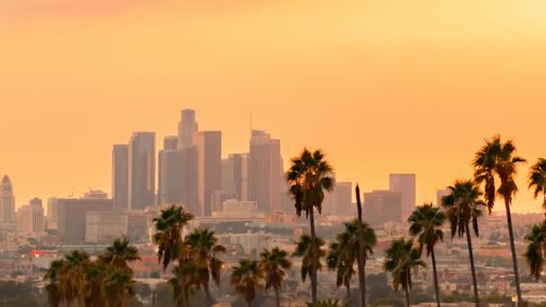 Sunset time-lapse of Downtown LA — Stock Video