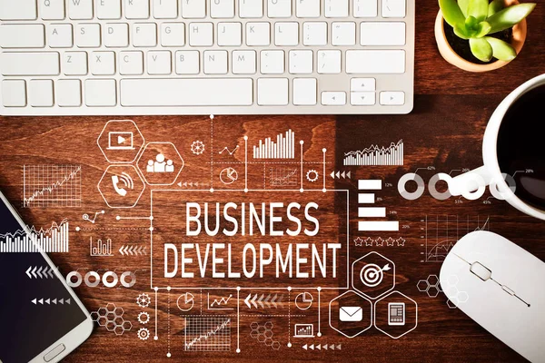Business Development bij werkstation — Stockfoto