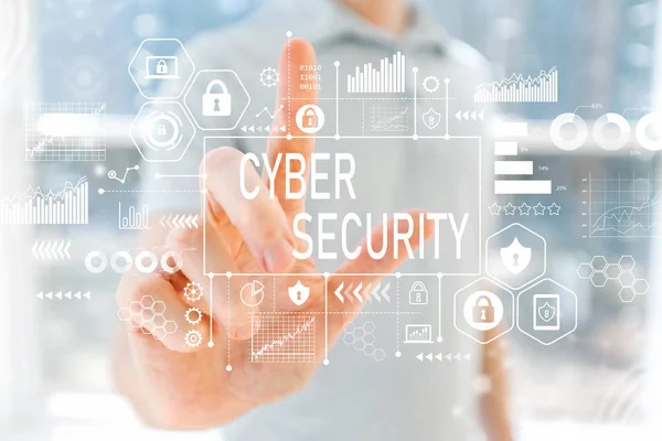 Cyber Security med ung man — Stockfoto