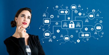İş kadını ile e-posta virüs ve aldatmaca Tema