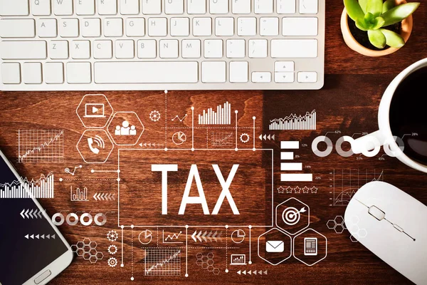 Tax with workstation — Stock Photo, Image