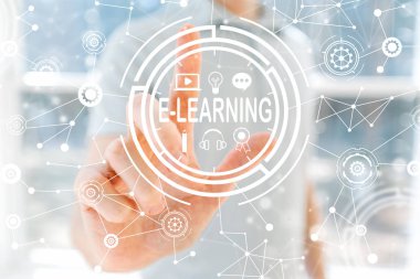 E-öğrenme ile genç adam