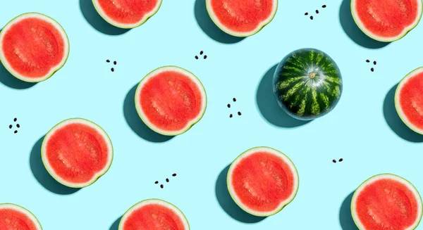 Eine einzigartige Wassermelone arrangiert — Stockfoto