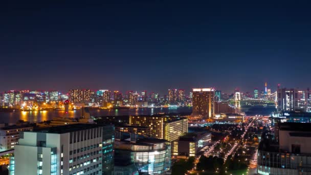 Timelapse av Tokyo på natten — Stockvideo