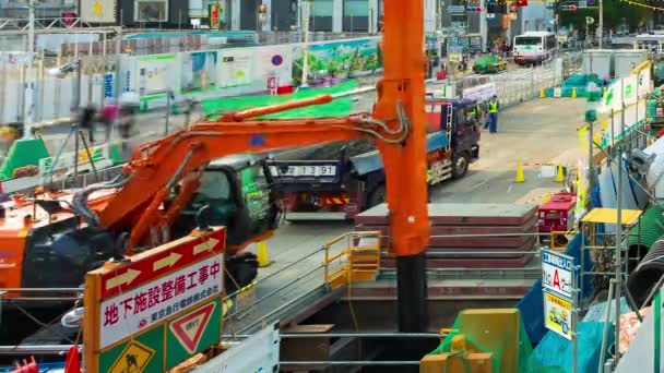 Construction continues in Shibuya, Tokyo in preparation for the 2020 Olympic Games — Stock Video