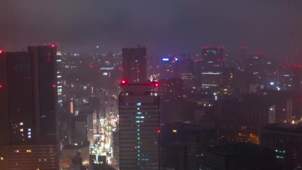 Tokyo lever du soleil matin time-lapse pendant une tempête — Video