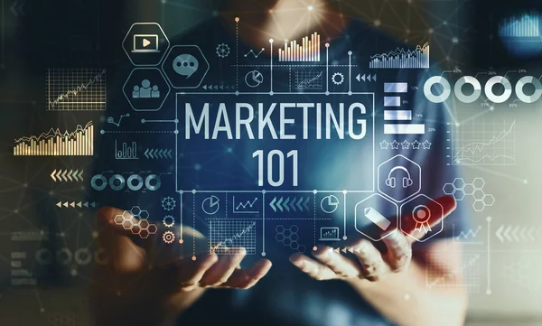 Marketing 101 con l'uomo — Foto Stock