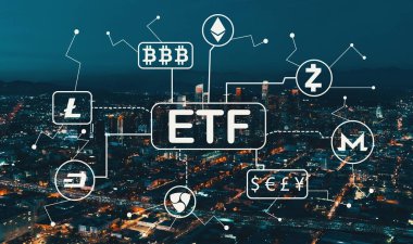 Cryptocurrency Etf tema ile Downtown Los Angeles