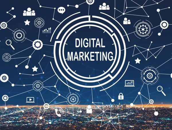 Marketing digital com o centro de LA — Fotografia de Stock