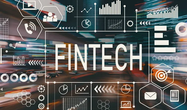 Fintech with motion blurred traffic — Stock Photo, Image