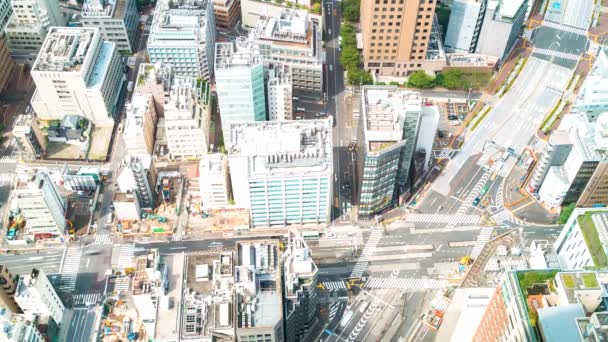 Interruzione temporale del traffico che attraversa Toranomon, Tokyo — Video Stock