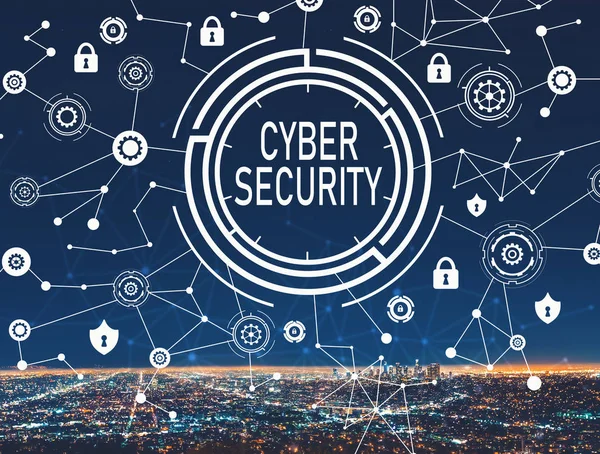 Cyber security z centrum La — Zdjęcie stockowe