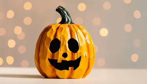 Halloween pompoen met glanzende lichten — Stockfoto