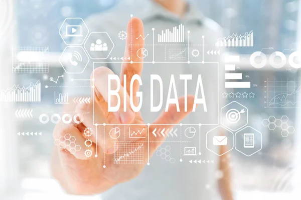 Big Data con giovane — Foto Stock