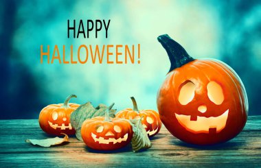 Mutlu Halloween pumpkins ile gece