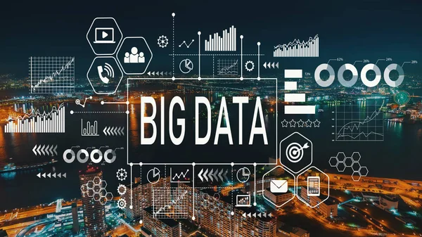 Big Data con la città di Osaka in Giappone — Foto Stock