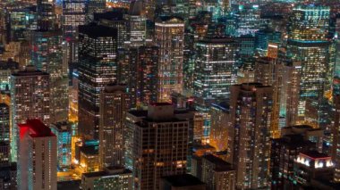 Geceleri Downtown Chicago hızlandırılmış