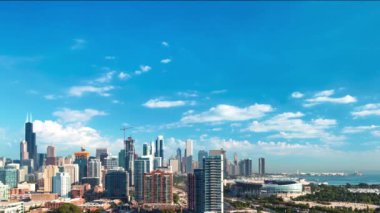 Hızlandırılmış skycrapers ile Chicago Skyline