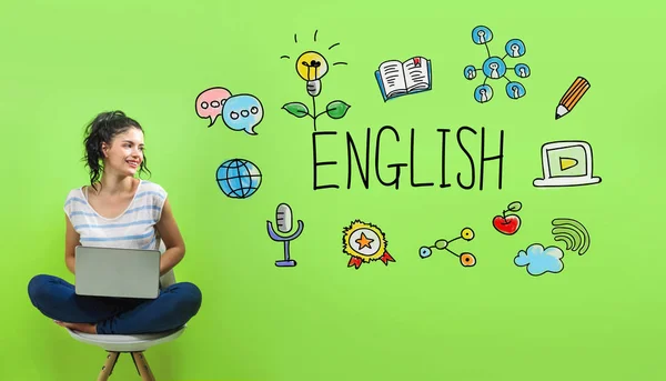 English with young woman
