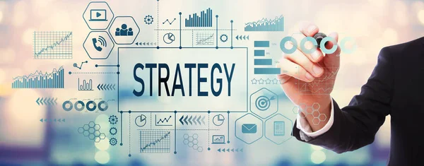 Strategie met zakenman — Stockfoto