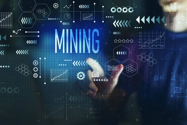 Mining con giovane uomo — Foto Stock