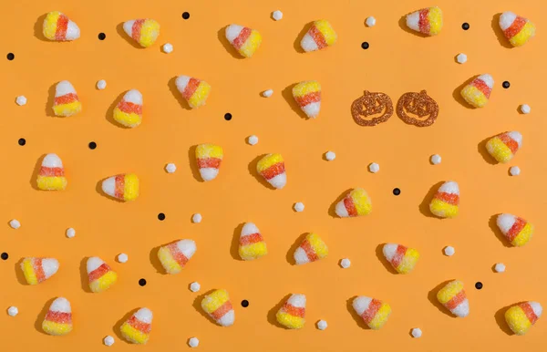 Tema de Halloween com doces — Fotografia de Stock