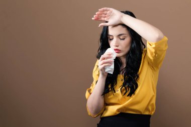 Dokular ile hasta genç kadın