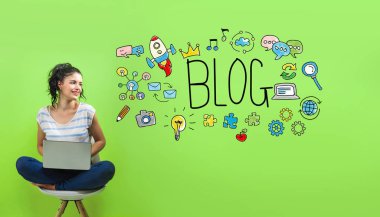 Genç kadın ile blog