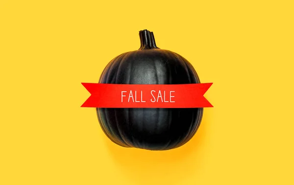 Halloween sale with a black pumpkin — Stock Photo, Image