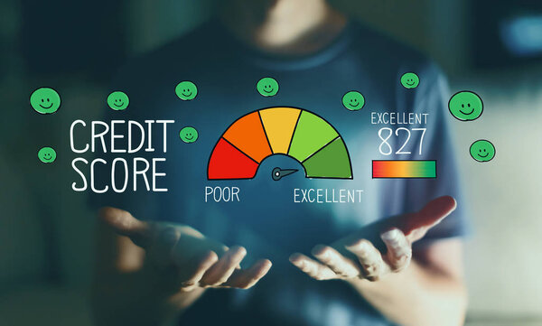 Excellent credit score with young man