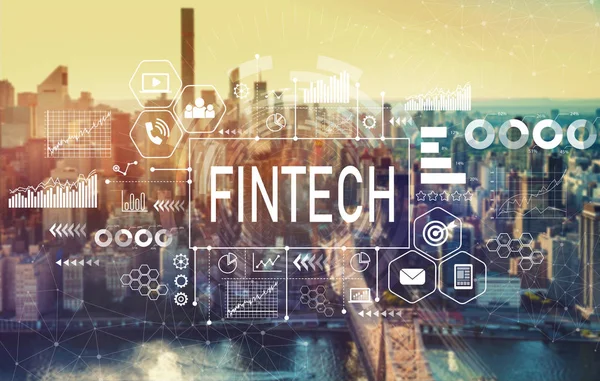 Fintech with New York City — Stock Photo, Image