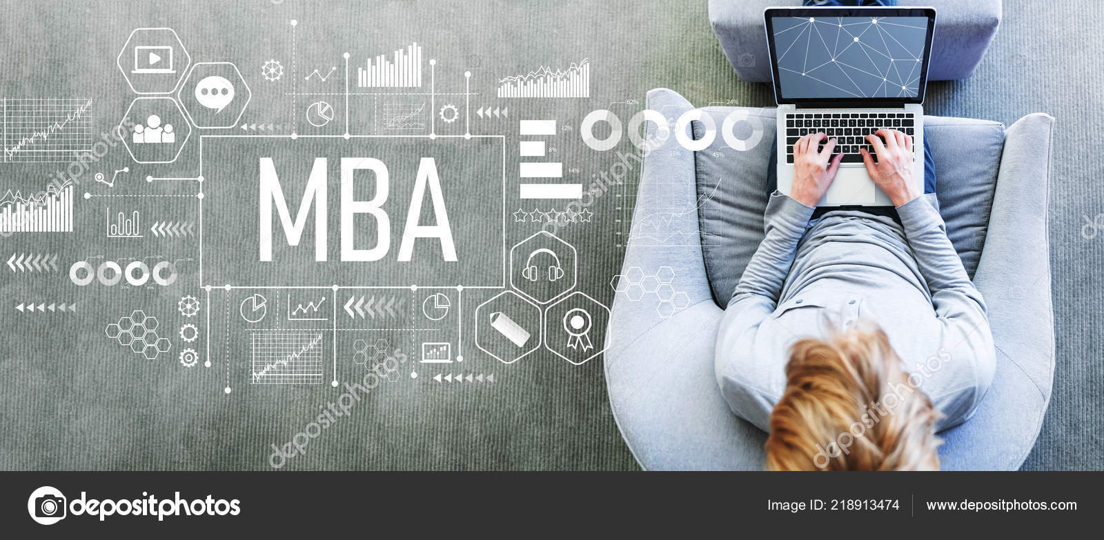 MBA with man using a laptop Stock Photo by ©Melpomene 218913474